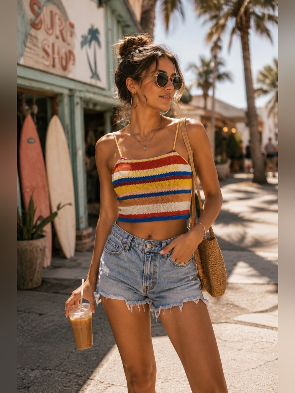 Like New Hyfve Colorful Striped Women's Crop Top Size Medium